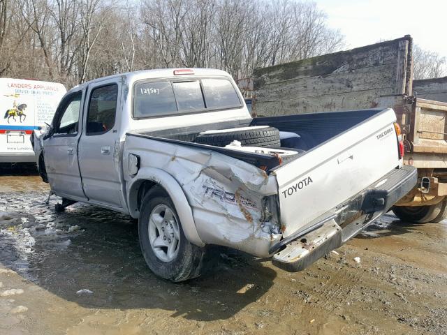 5TEHN72N34Z307318 - 2004 TOYOTA TACOMA DOU ვერცხლისფერი ფოტო 3