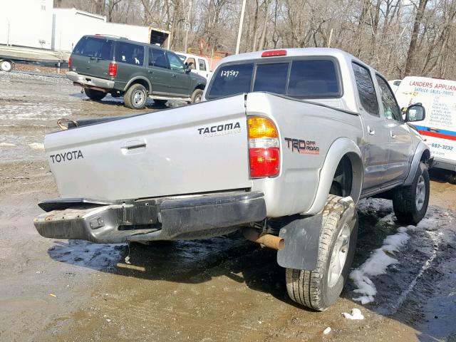 5TEHN72N34Z307318 - 2004 TOYOTA TACOMA DOU ვერცხლისფერი ფოტო 4