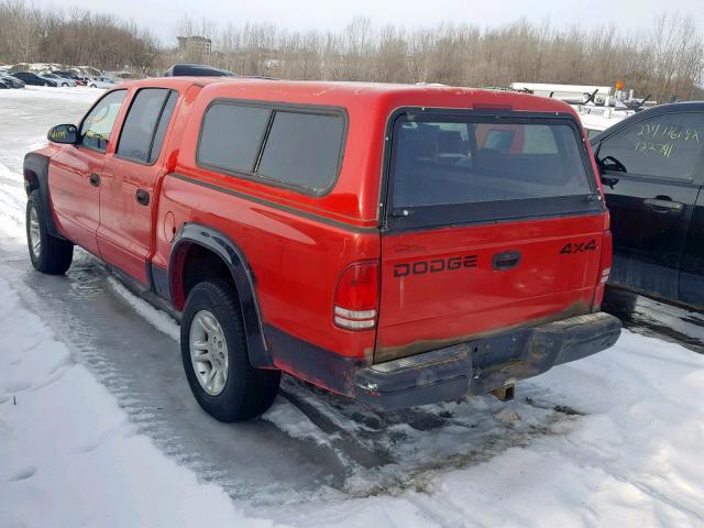 1B7HG2AN81S251150 - 2001 DODGE DAKOTA QUA RED photo 3