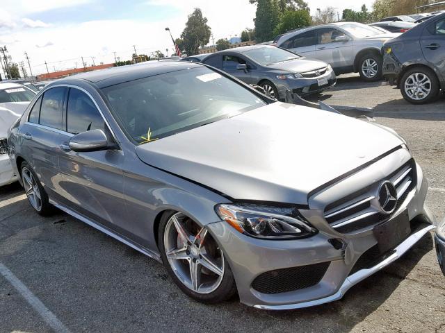 55SWF4KB6FU011401 - 2015 MERCEDES-BENZ C300 4 MAT GRAY photo 1