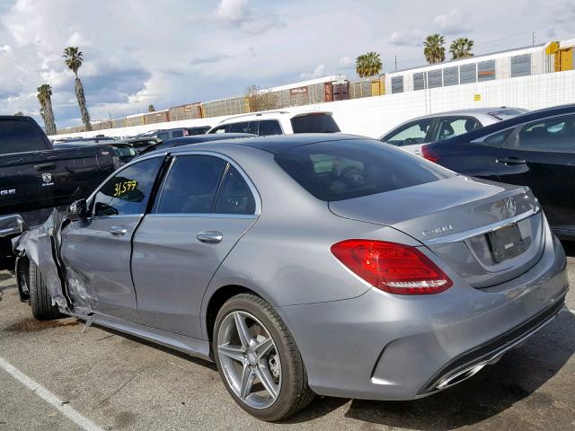 55SWF4KB6FU011401 - 2015 MERCEDES-BENZ C300 4 MAT GRAY photo 3