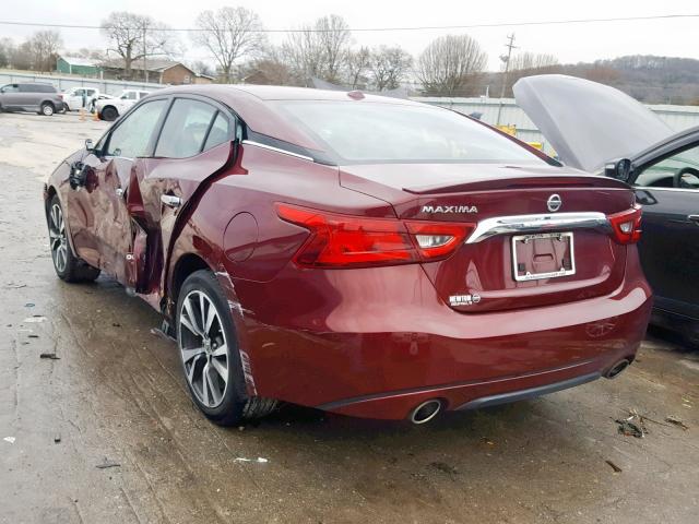 1N4AA6AP3HC385182 - 2017 NISSAN MAXIMA 3.5 MAROON photo 3