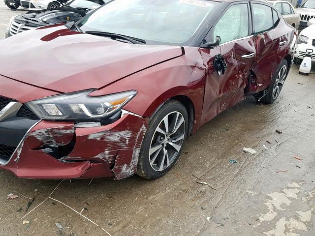 1N4AA6AP3HC385182 - 2017 NISSAN MAXIMA 3.5 MAROON photo 9