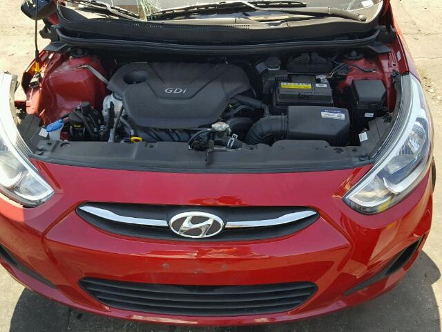 KMHCT5AE4GU274926 - 2016 HYUNDAI ACCENT SE RED photo 7