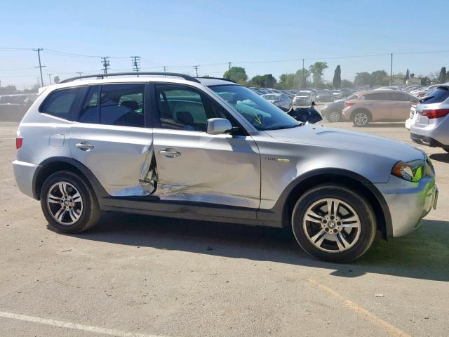 WBXPA93416WG79092 - 2006 BMW X3 3.0I SILVER photo 9