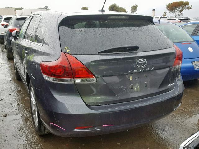 4T3BA3BBXEU057332 - 2014 TOYOTA VENZA LE GRAY photo 3