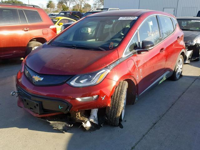 1G1FW6S06H4187900 - 2017 CHEVROLET BOLT EV LT BURGUNDY photo 2