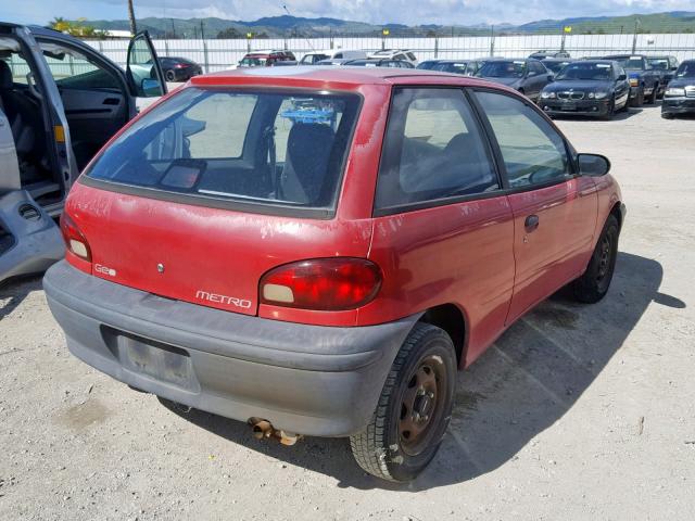 2C1MR226XV6722138 - 1997 GEO METRO RED photo 4