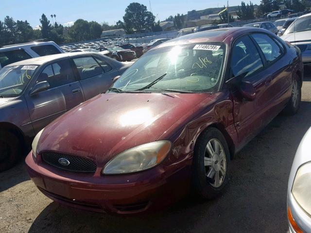 1FAFP56225A223949 - 2005 FORD TAURUS SEL RED photo 2