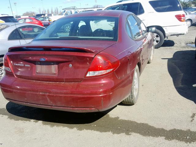 1FAFP56225A223949 - 2005 FORD TAURUS SEL RED photo 4