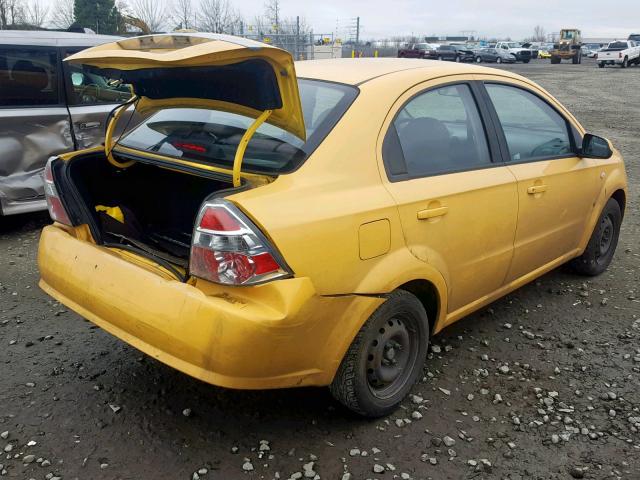 KL1TD56687B047647 - 2007 CHEVROLET AVEO BASE Сары фото 4