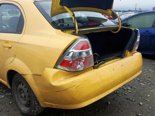 KL1TD56687B047647 - 2007 CHEVROLET AVEO BASE Сары фото 9