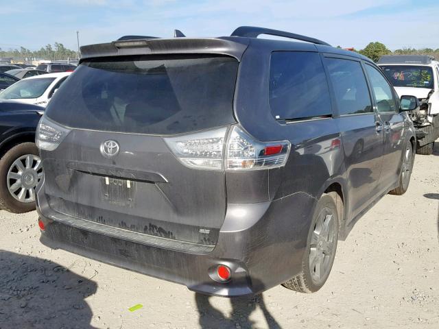 5TDXZ3DC3JS932945 - 2018 TOYOTA SIENNA SE GRAY photo 4