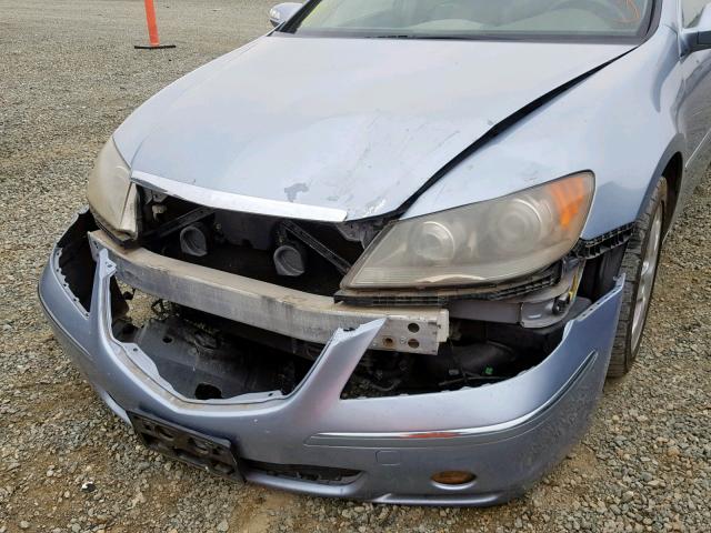 JH4KB16565C014310 - 2005 ACURA RL BLUE photo 9