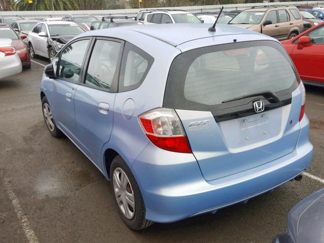 JHMGE8H29AC023604 - 2010 HONDA FIT BLUE photo 3