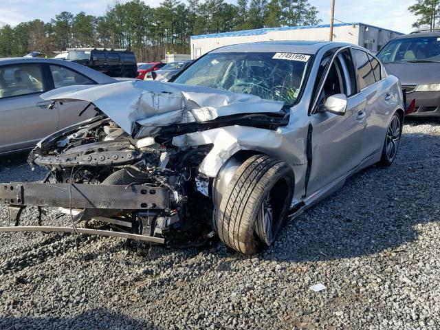 JN1AV7AR3EM703350 - 2014 INFINITI Q50 HYBRID SILVER photo 2