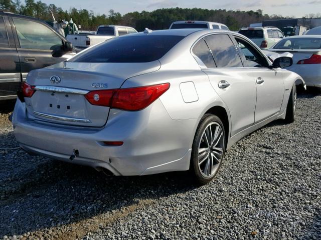 JN1AV7AR3EM703350 - 2014 INFINITI Q50 HYBRID SILVER photo 4