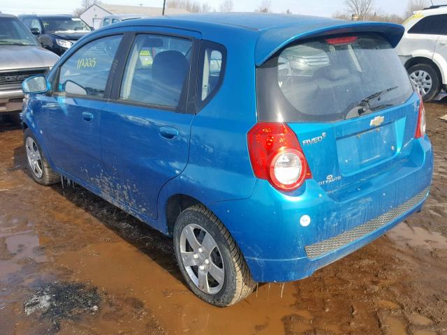 KL1TD66EX9B637591 - 2009 CHEVROLET AVEO LS BLUE photo 3