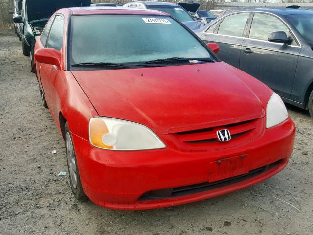 1HGEM21992L070408 - 2002 HONDA CIVIC EXL RED photo 1