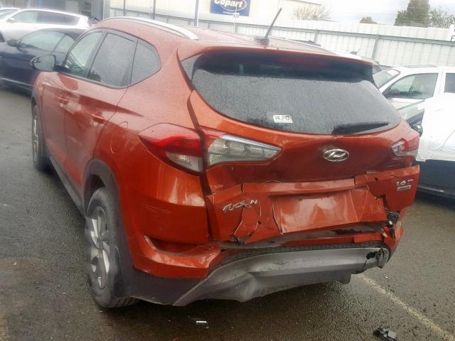 KM8J3CA2XGU139080 - 2016 HYUNDAI TUCSON LIM ORANGE photo 3