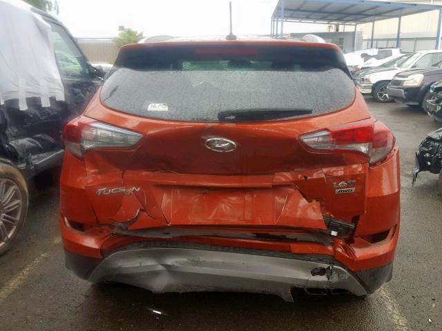 KM8J3CA2XGU139080 - 2016 HYUNDAI TUCSON LIM ORANGE photo 9