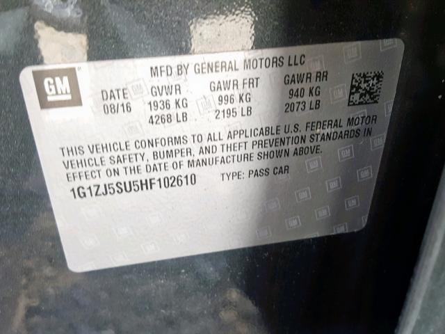 1G1ZJ5SU5HF102610 - 2017 CHEVROLET MALIBU HYB 灰色 照片 10