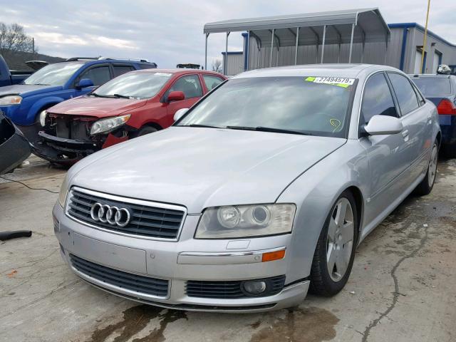 WAUML44E84N019861 - 2004 AUDI A8 L QUATT SILVER photo 2