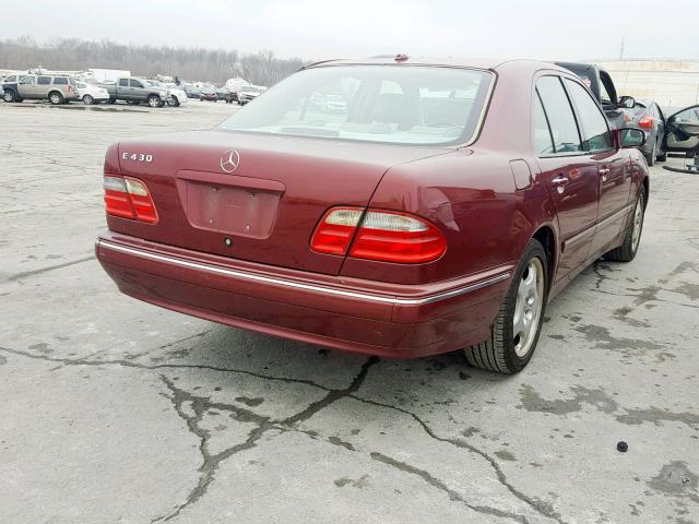 WDBJF70J32B409250 - 2002 MERCEDES-BENZ E 430 BURGUNDY photo 4