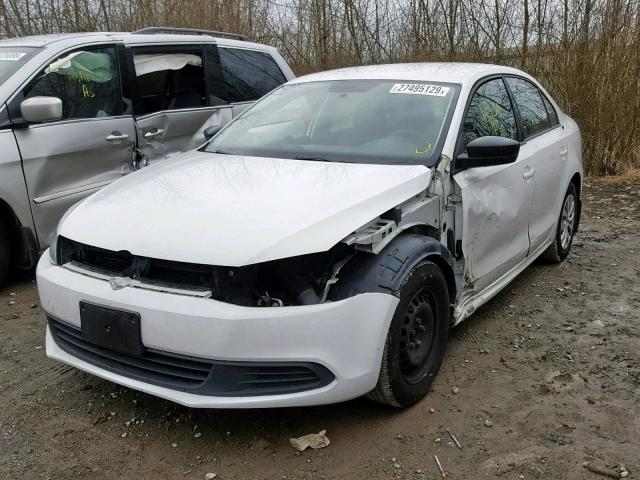 3VW1K7AJ2DM425654 - 2013 VOLKSWAGEN JETTA BASE WHITE photo 2