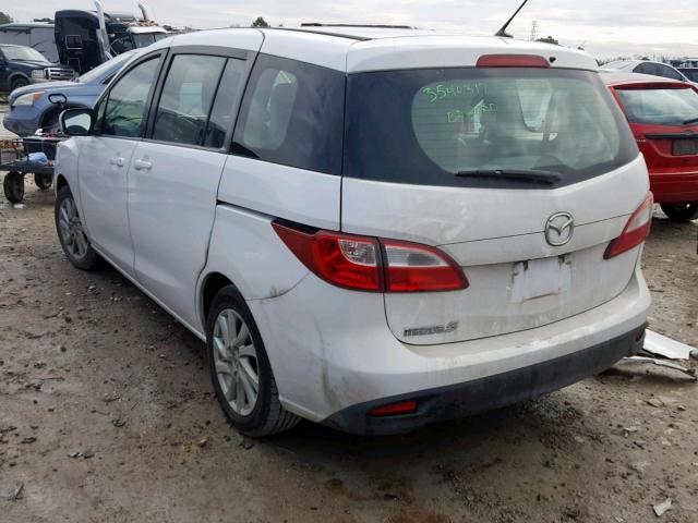 JM1CW2BL4C0108463 - 2012 MAZDA 5 WHITE photo 3