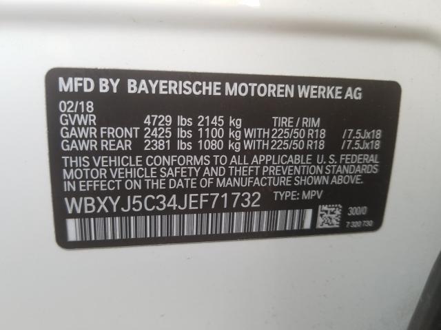 WBXYJ5C34JEF71732 - 2018 BMW X2 XDRIVE28I  photo 10