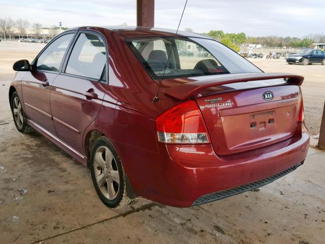 KNAFE221195023524 - 2009 KIA SPECTRA EX MAROON photo 3