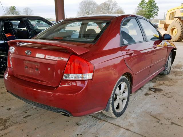 KNAFE221195023524 - 2009 KIA SPECTRA EX MAROON photo 4