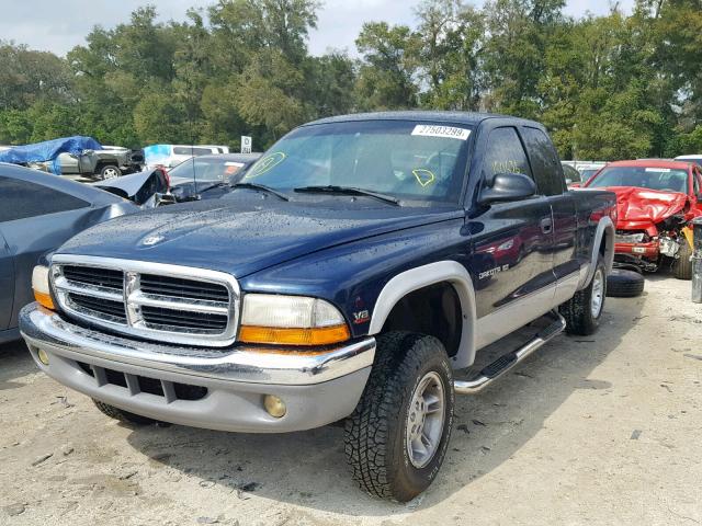 1B7GG22N6YS594690 - 2000 DODGE DAKOTA BLUE photo 2