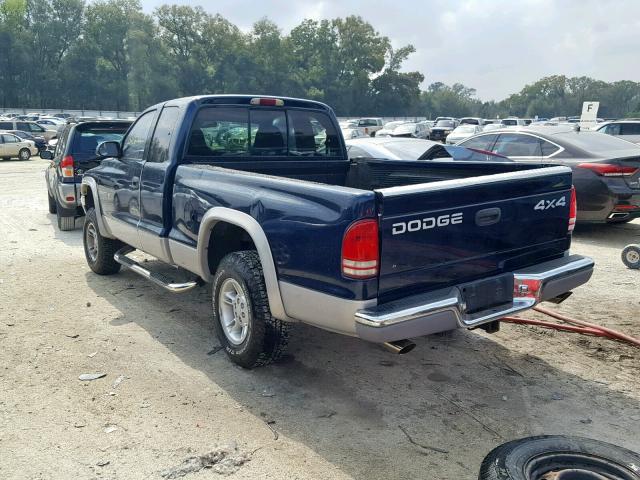 1B7GG22N6YS594690 - 2000 DODGE DAKOTA BLUE photo 3