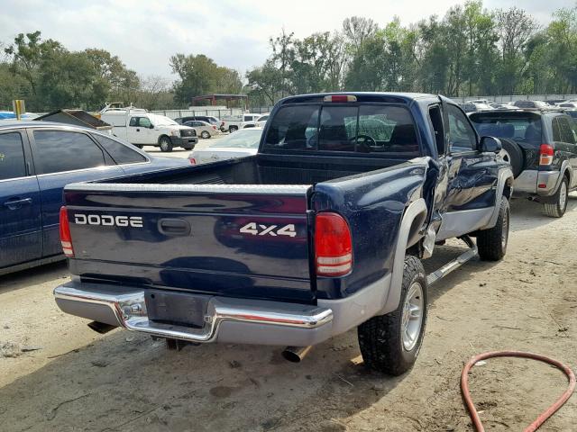 1B7GG22N6YS594690 - 2000 DODGE DAKOTA BLUE photo 4