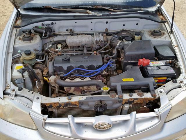 KMHCF35G31U146644 - 2001 HYUNDAI ACCENT L SILVER photo 7