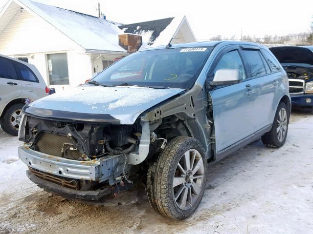 2FMDK38C08BA40659 - 2008 FORD EDGE SEL BLUE photo 2