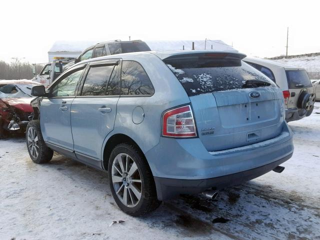 2FMDK38C08BA40659 - 2008 FORD EDGE SEL BLUE photo 3