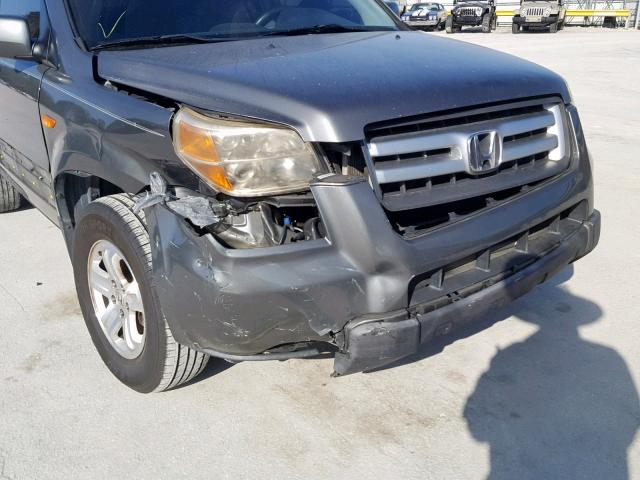 5FNYF28278B025428 - 2008 HONDA PILOT VP GRAY photo 9