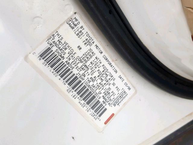 JT6HF10U8X0023019 - 1999 LEXUS RX 300 WHITE photo 10