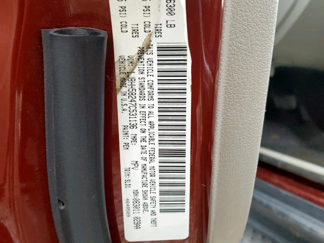 1J8HH58247C531136 - 2007 JEEP COMMANDER 红色 照片 10