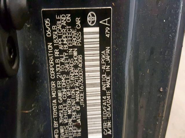 JTKDE167360074088 - 2006 TOYOTA SCION TC 灰色 照片 10