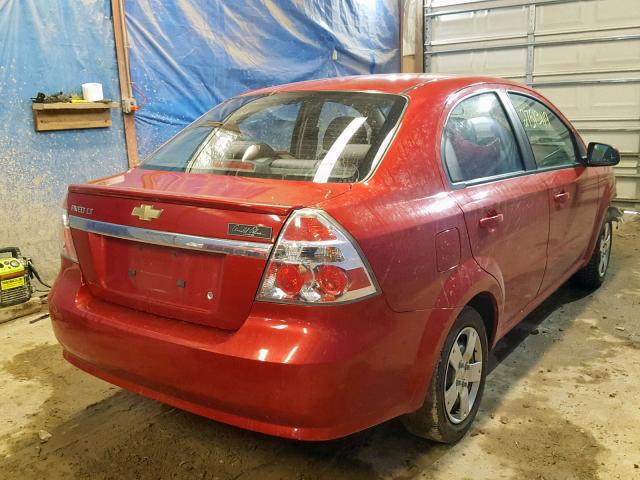 KL1TD5DE4BB183146 - 2011 CHEVROLET AVEO LS RED photo 4