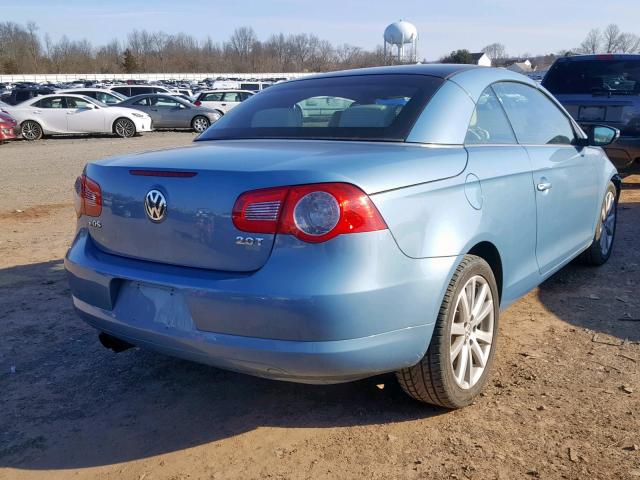 WVWBA71F09V013509 - 2009 VOLKSWAGEN EOS TURBO BLUE photo 4