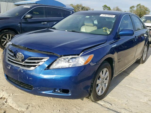 4T1BB46K18U044169 - 2008 TOYOTA CAMRY HYBR BLUE photo 2