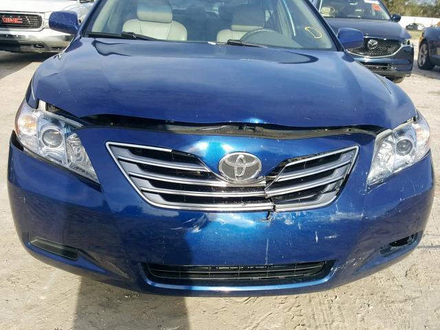 4T1BB46K18U044169 - 2008 TOYOTA CAMRY HYBR BLUE photo 9