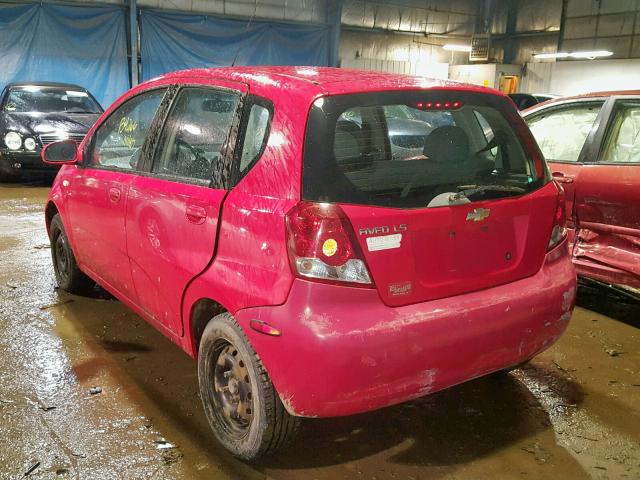 KL1TD66656B670955 - 2006 CHEVROLET AVEO BASE Қызыл фото 3