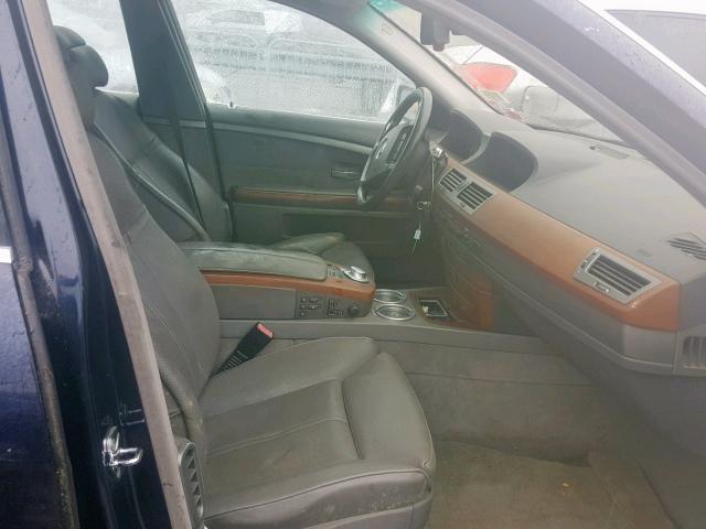 WBAGN63585DS60234 - 2005 BMW 745 LI BLUE photo 5