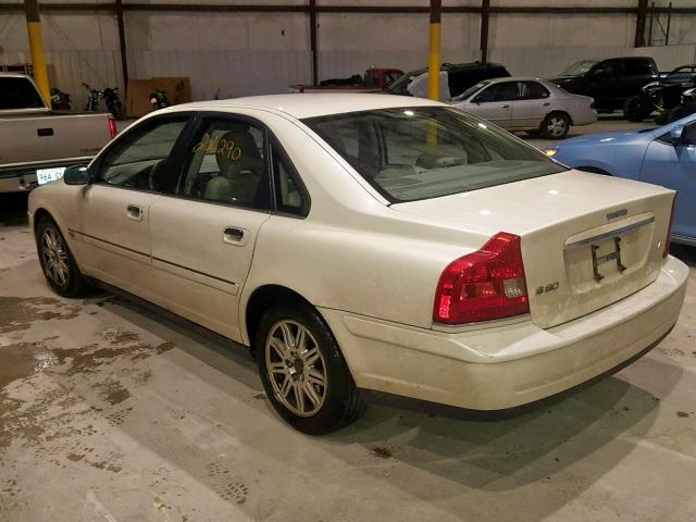 YV1TH59H641364056 - 2004 VOLVO S80 2.5T WHITE photo 3